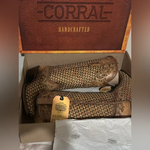 Corral LD Glitter Woven & Overlay Leather Boots - Picture 5 of 5